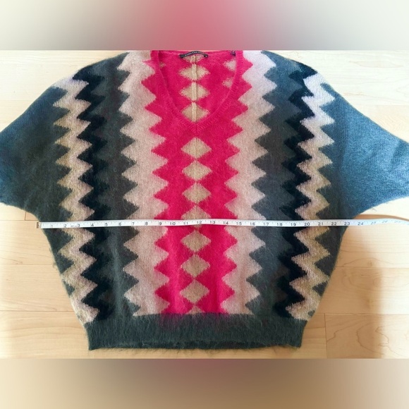 LUISA CERANO Missoni Print Mohair V Neck Sweater - Picture 8 of 8